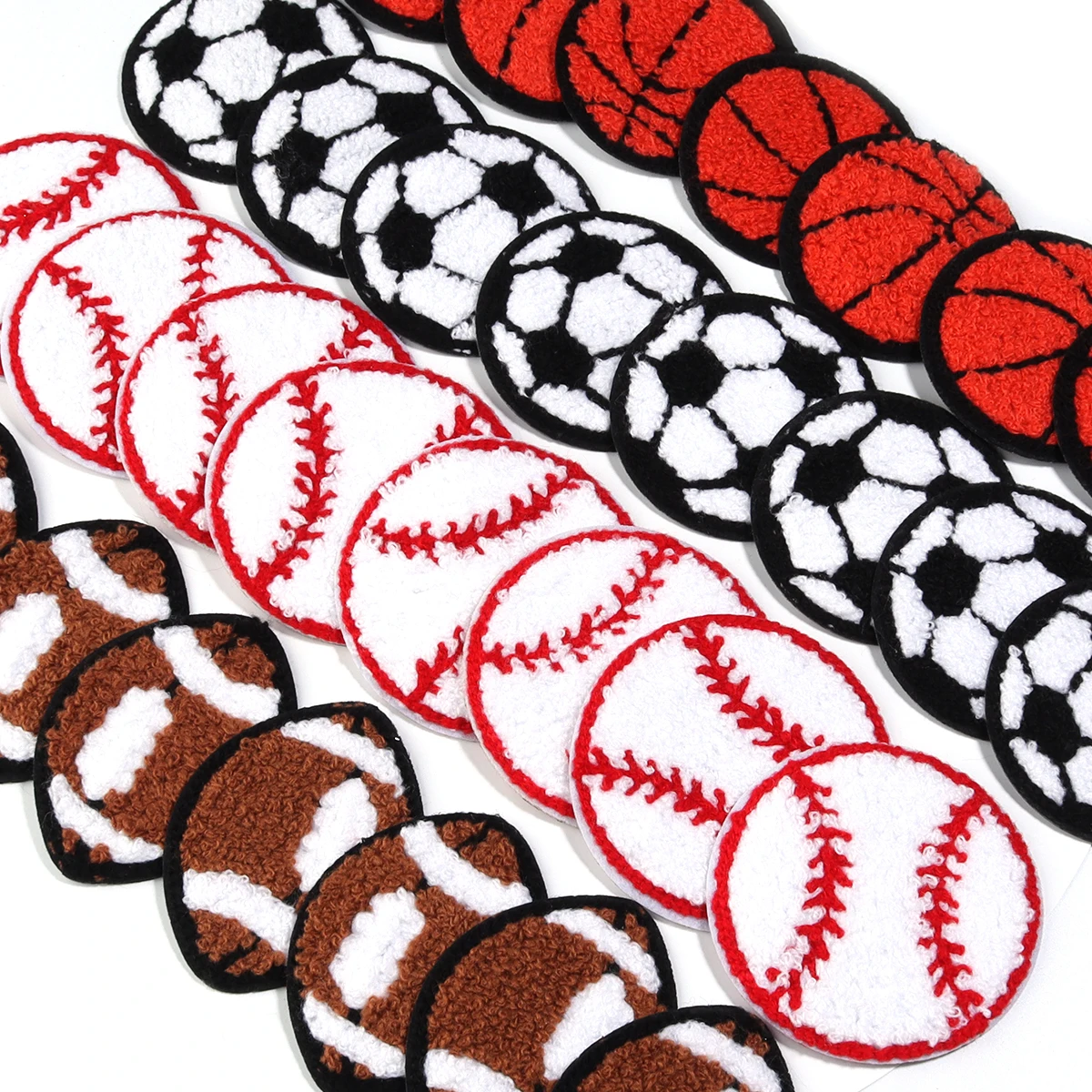 4Pcs/Lot Sports Style Ball Towel Embroidered Fabric Patch Embroidered Stickers Clothing Name Diy Craft Accessories