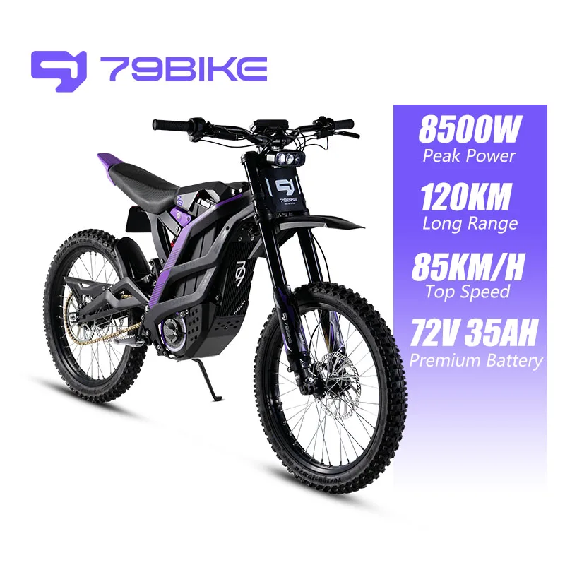 For Falcon Pro Vintage Electric Dirt Motorbike All-Terrain Off-Road 72V 410N.M Motocross Brushless Motor 5000W 80km/h IP67
