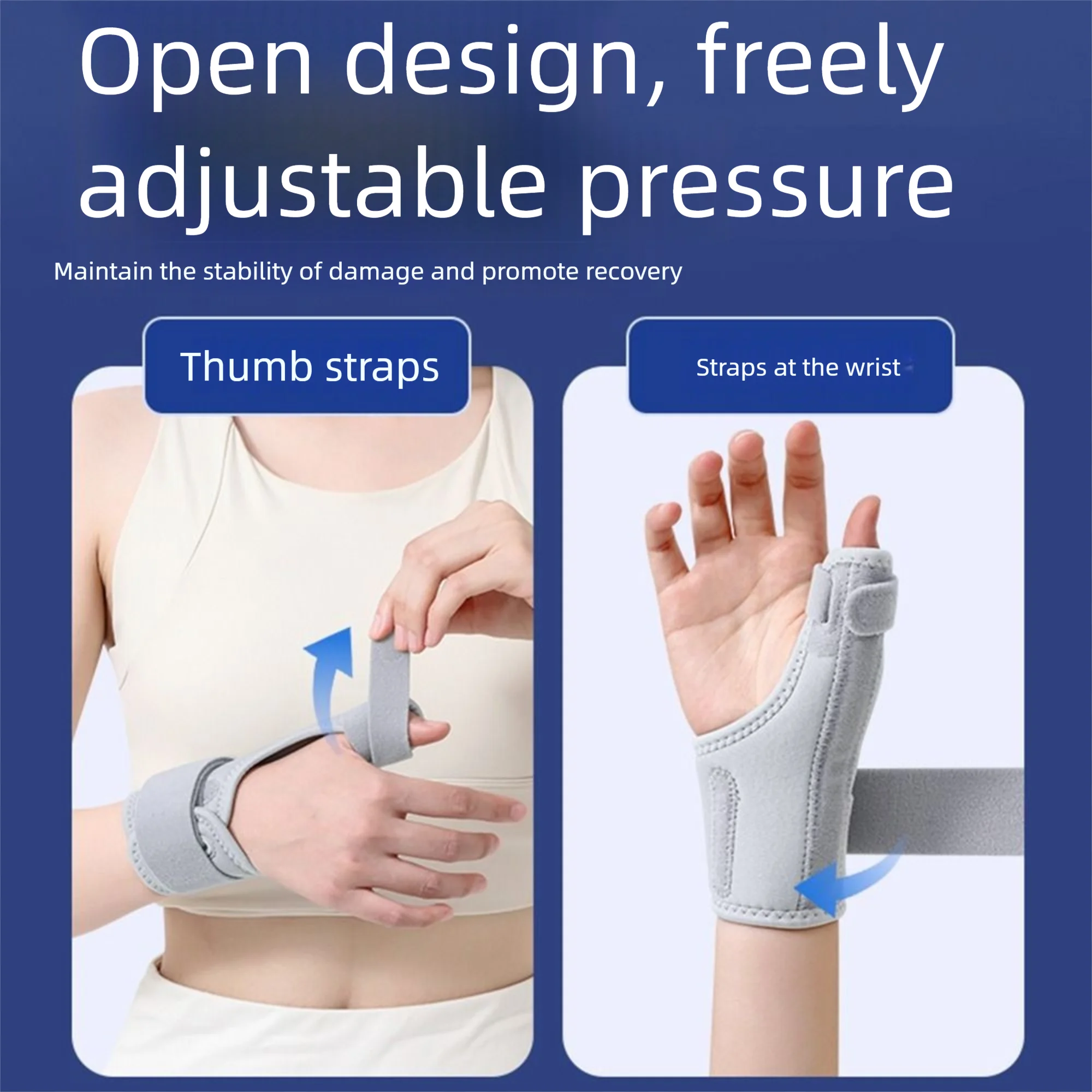 Metal Reinforcement Adjustable Finger Holder Lightweight Safety Finger Joint Orthosis Wraps Hand Protectors Fits Right/Left Hand