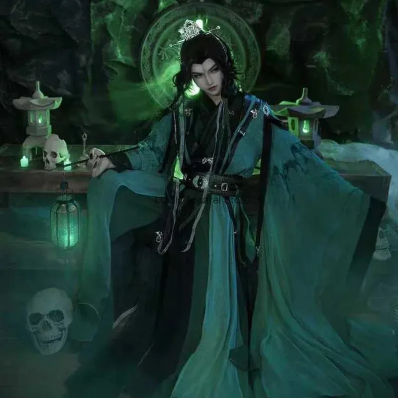 

Evil Industry Blue Water Tian Guan Ci Fu Qiron Clothing Qi Rong COS Green Prince Costume