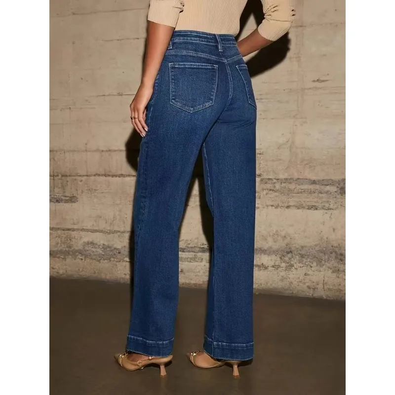 Women's 2025 New Straight Loose Wide-leg Jeans Women 5