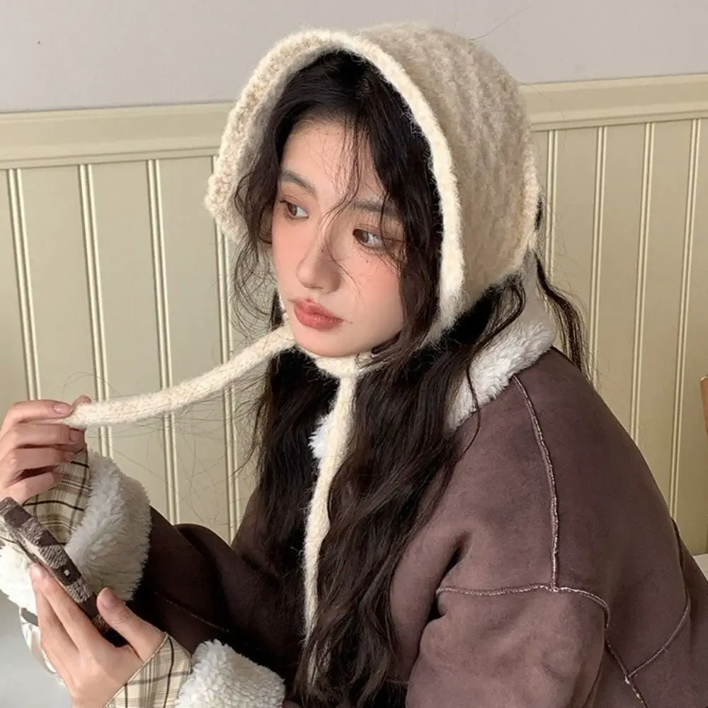 두꺼운 양모 스트랩 귀마개 솔리드 컬러 방풍 Earlap Warmer Handmade Keep Warm Ear Protection Strap Winter Headband