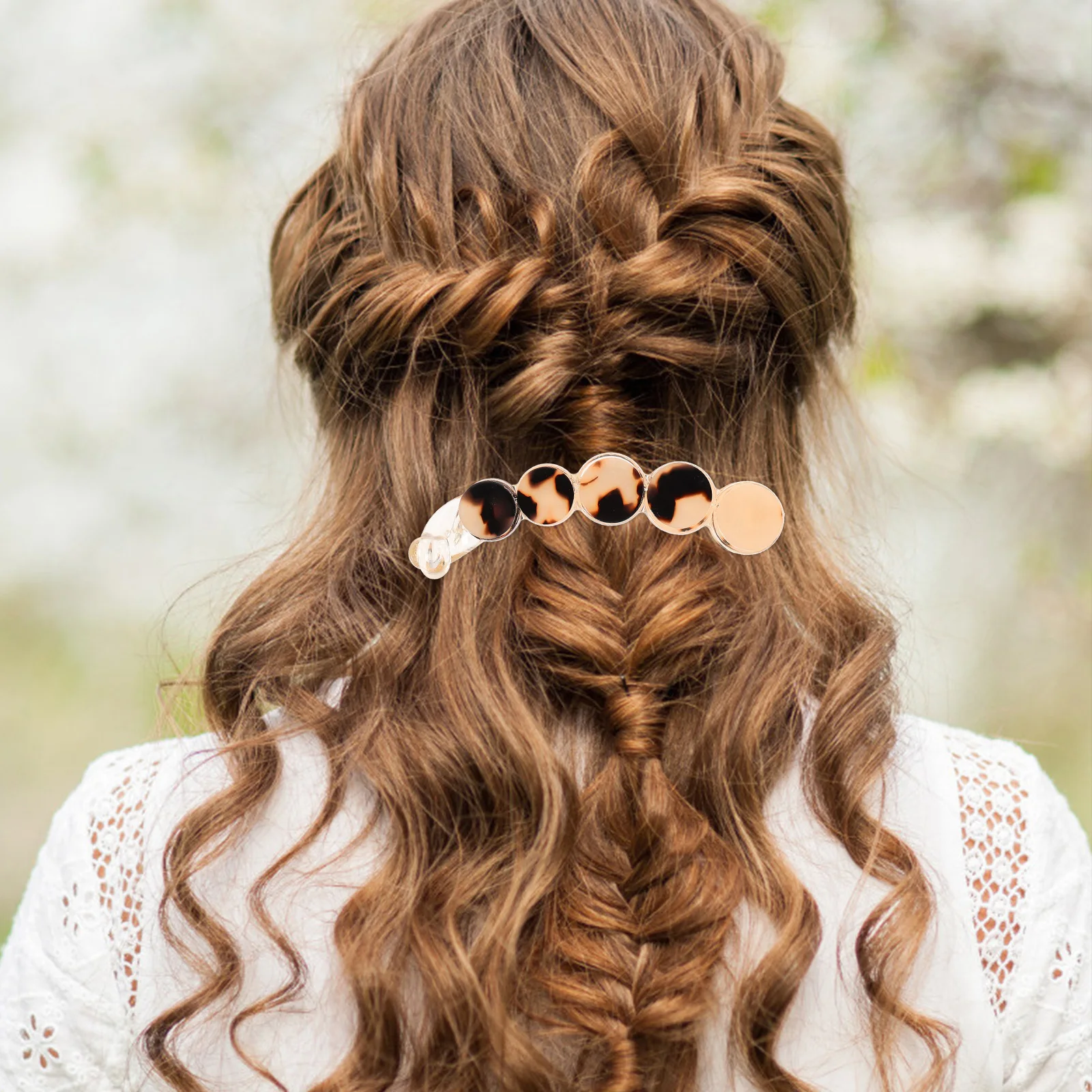 

4 Pcs Hair Barrettes Round Clip Acetate Styling Clips Accessory Hairclip Accessories Chignon Pin Girl