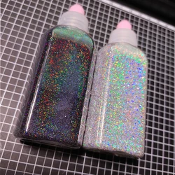 50g Laser Silver Holographic Nail Powder Chrome DIY Mirror Glitter Design 0.2 1/128 Extra-Fine Cover Glitters Nail Art Pigment*-