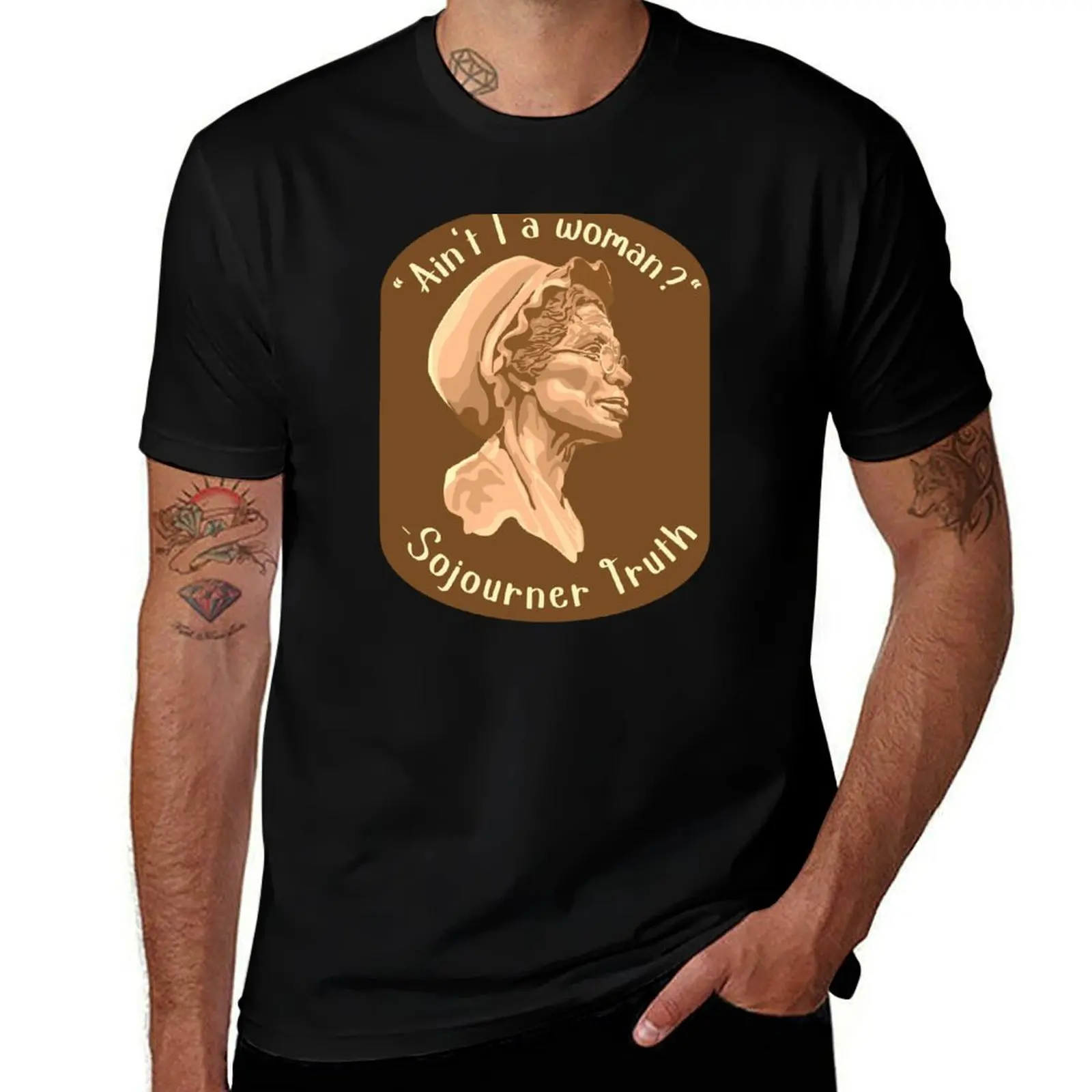 T-shirt Sojourner Truth avec portrait et citation, haut décontracté minimaliste à manches courtes