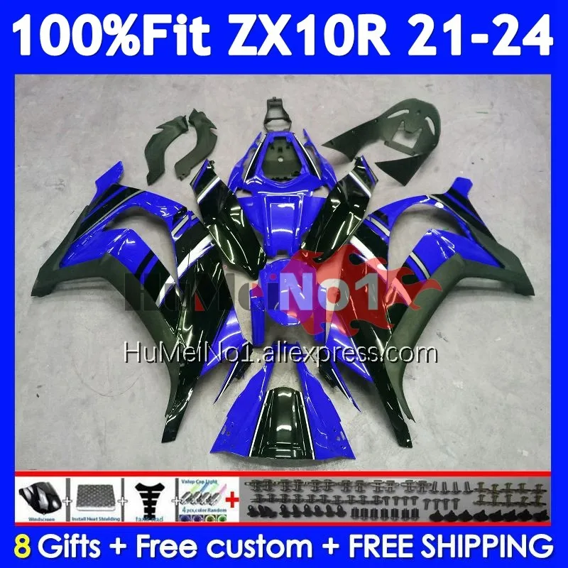 Injection For KAWASAKI NINJA ZX 1000 10R 10 R Blue black 221No.140 ZX10R 21 22 23 24 ZX-10R ZX1000 2021 2022 2023 2024 Fairing