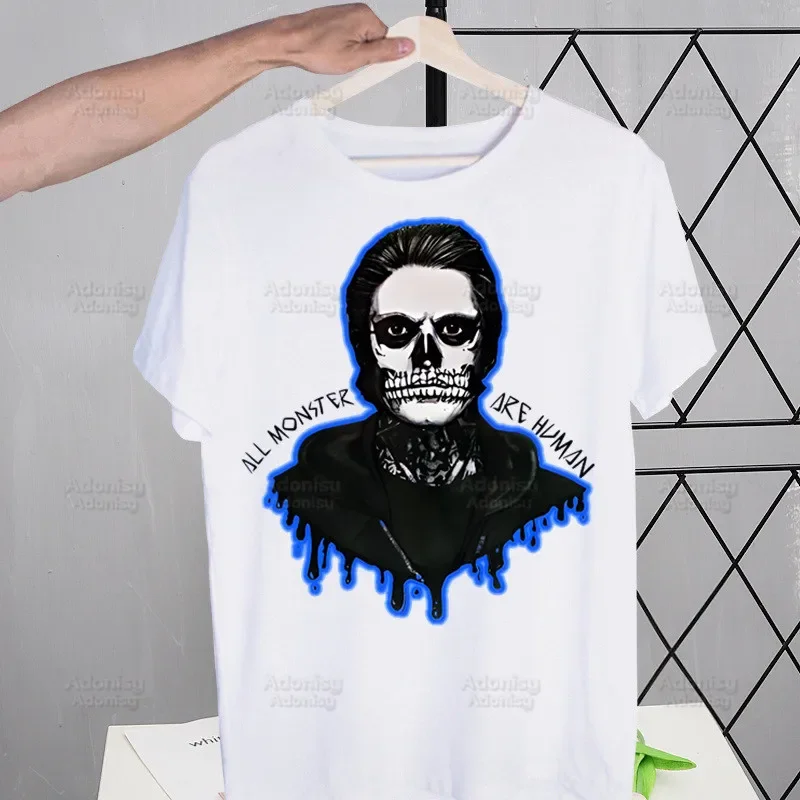 Evan Peters Skull Ahs Roanoke Men\'s Tshirt Cute Printing Shirt Mens Fashion T-Shirt For Men Casual Tops Short Sleeve