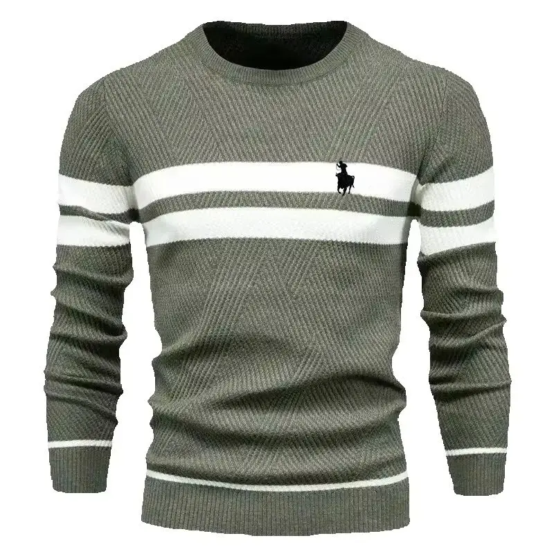Spring and Autumn high-quality knitted round neck sweater men's fashionable, casual, comfortable and versatile top