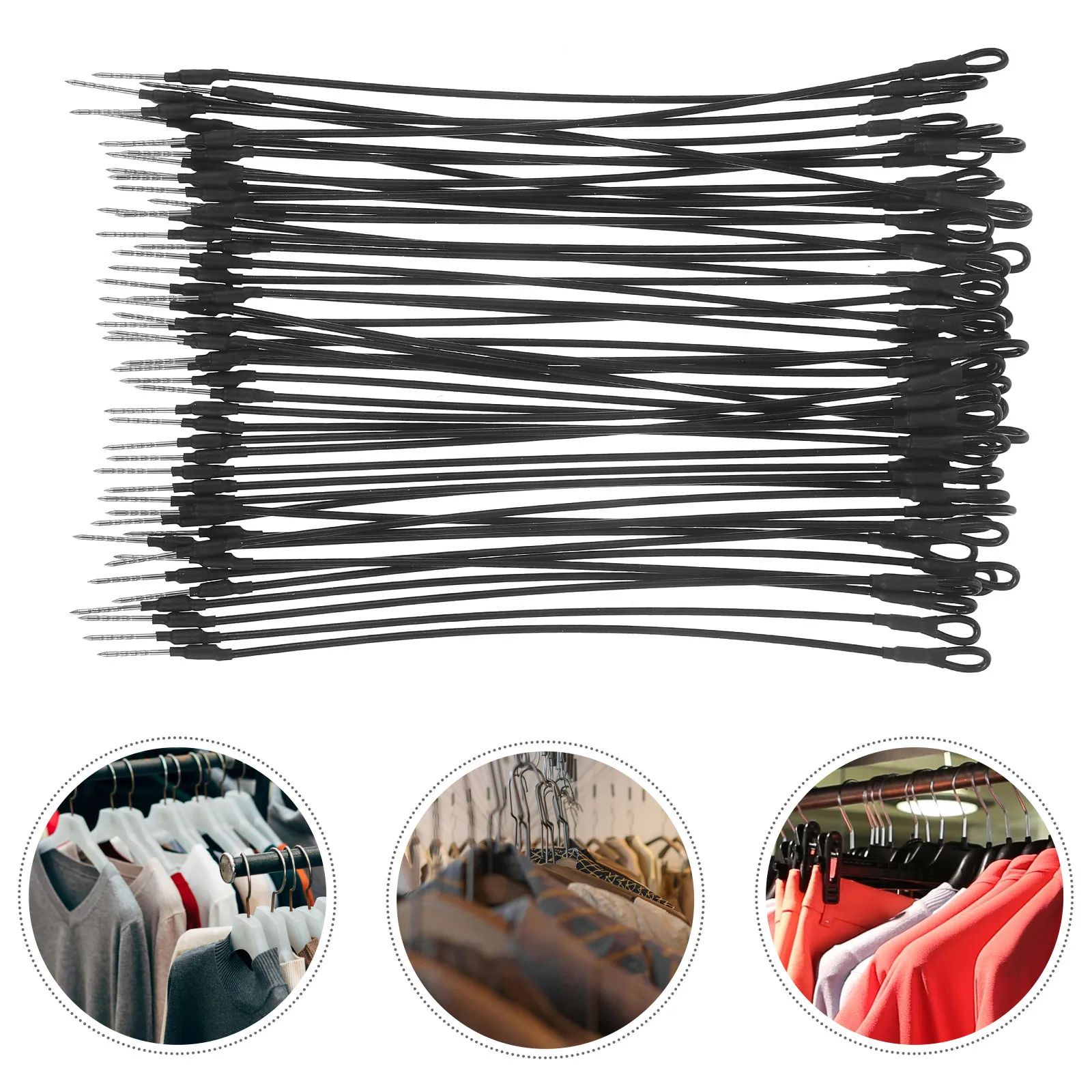 

50Pcs Tag Fasteners for Clothing Heavy-Duty Steel Wire String for Supermarket Apparel Security Ties Tag Fixing String