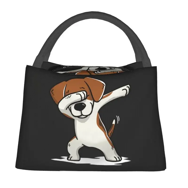 Dabbing Beagle Thermal Insulated Lunch Bags Women Dog Resuable Lunch Container for Outdoor Picnic Storage Meal Food Box