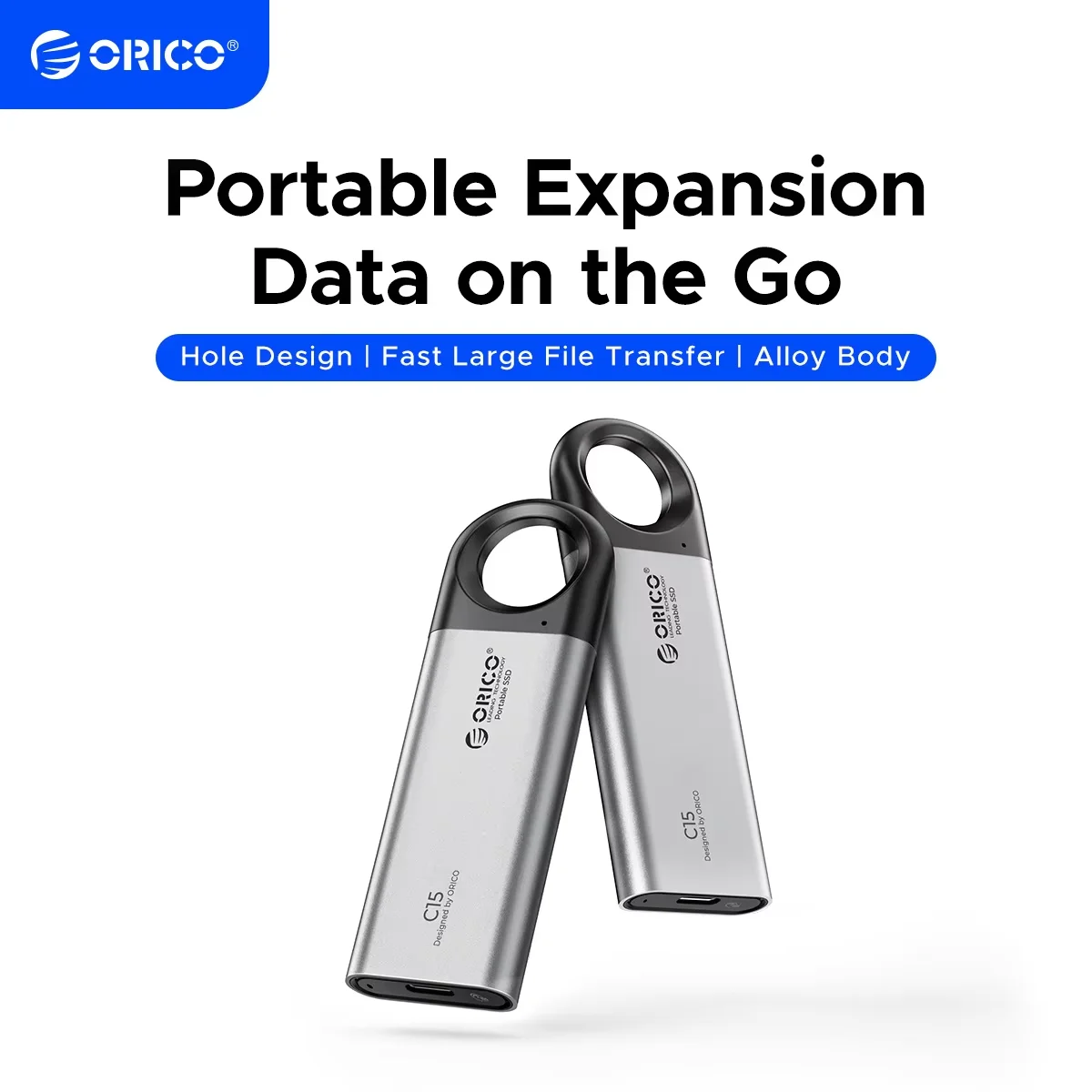 ORICO Portable SSD Up to 150MB/s for iPhone 15 16 Series Tablets Laptop Portable Solid State 32GB 64GB 128GB Hanging Hole Design