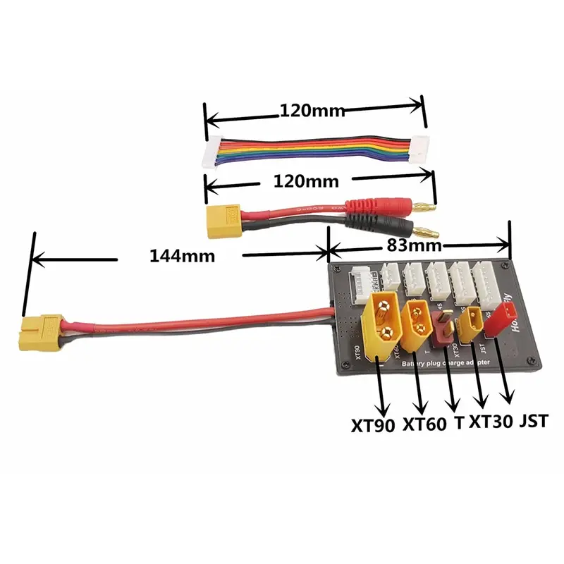 XT30 XT60 XT90 JST T Connector Lipo Battery Multi Charger 2-6S Parallel Charging Board for Imax B6 B6AC ISDT Q6 Lite Charger