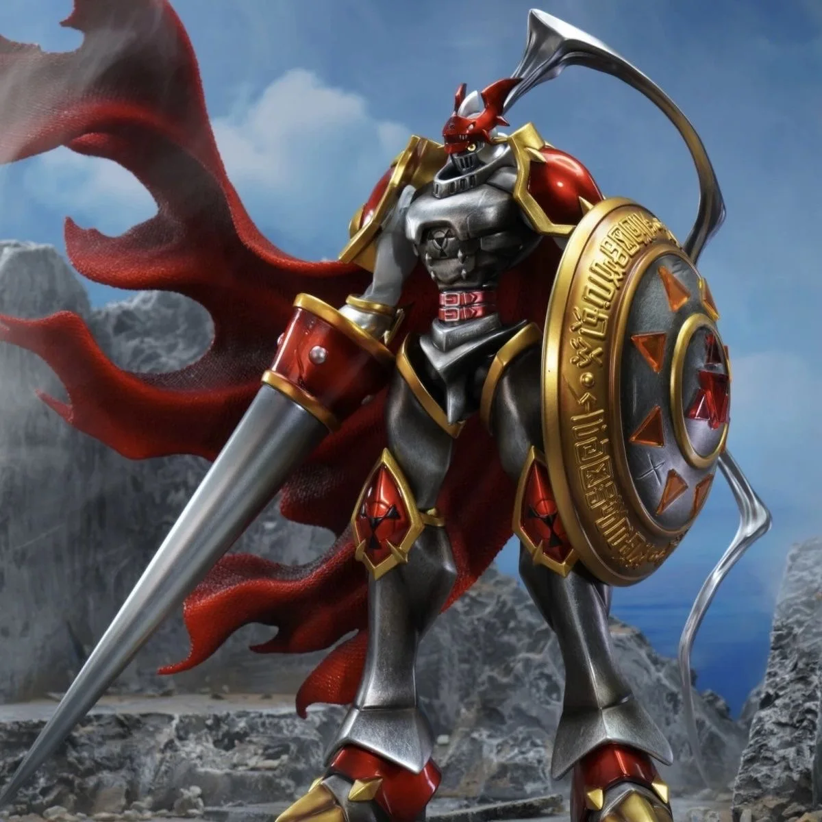 Auf Lager 40 cm Digimon Figur Action Figure Red Lotus Knightmon Anime Figuren Pvc Statue Sammlung Modell Schreibtisch Ornament Spielzeug