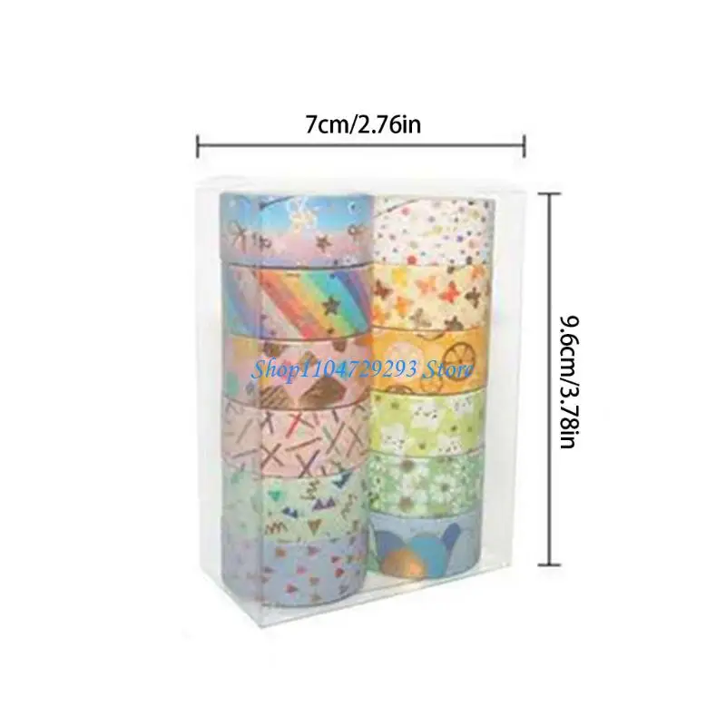 Y2GD 6 لفات شريط لاصق لاصق مزخرف لصناعة بطاقات قصاصات المجلات #6