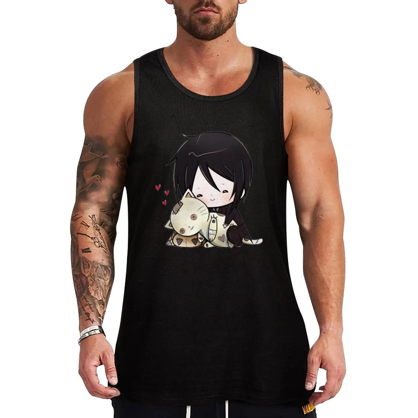 Sebastian - Black Butler Tank Top Non-Shrink Tank Top Cotton Blend Casual Sleeveless