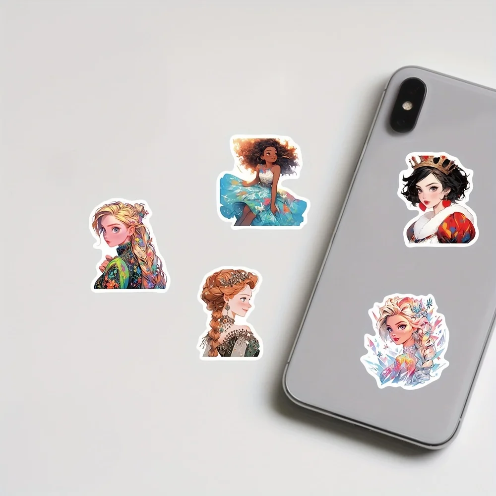 50PCS Cute Princess Stickers Aesthetic Personality Snowboard Suitcase Laptop Luggage Phone Skateboard Phone Decals Sticker