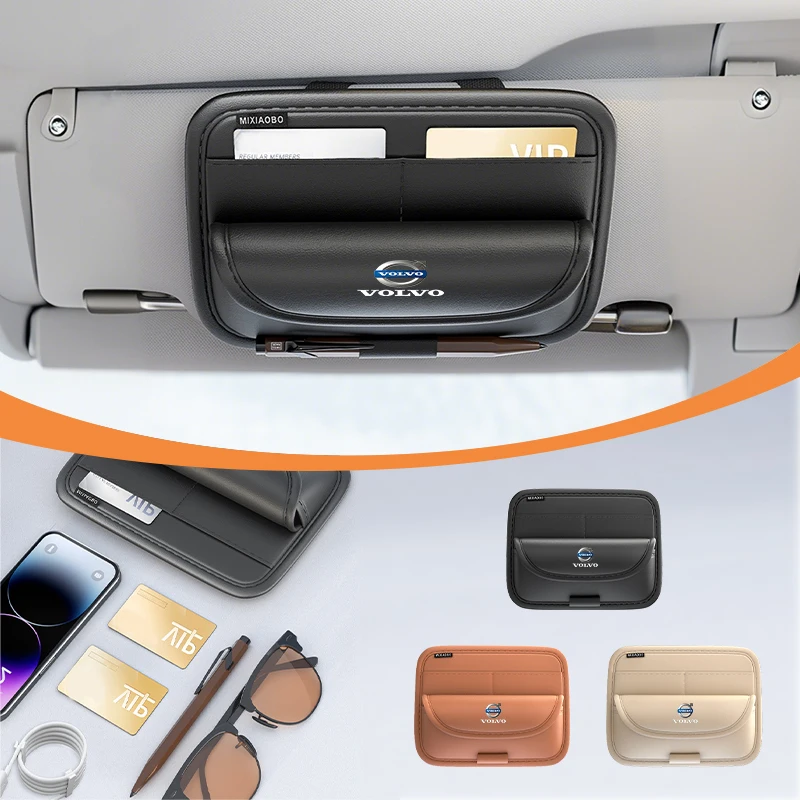 

Car Visor Sunglasses Storage Box Glasses Clip Card Holder Sticker For Volvo AWD C30 C70 S60 S80 S90 T6 V40 V50 V60 V70 V90