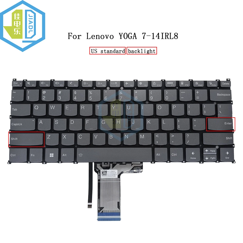 US Laptop Backlit Keyboard Light For Lenovo Yoga Pro 7-14IRL8 SN21K12158 PH4SB-US USA English Notebook PC Keyboards Backlight