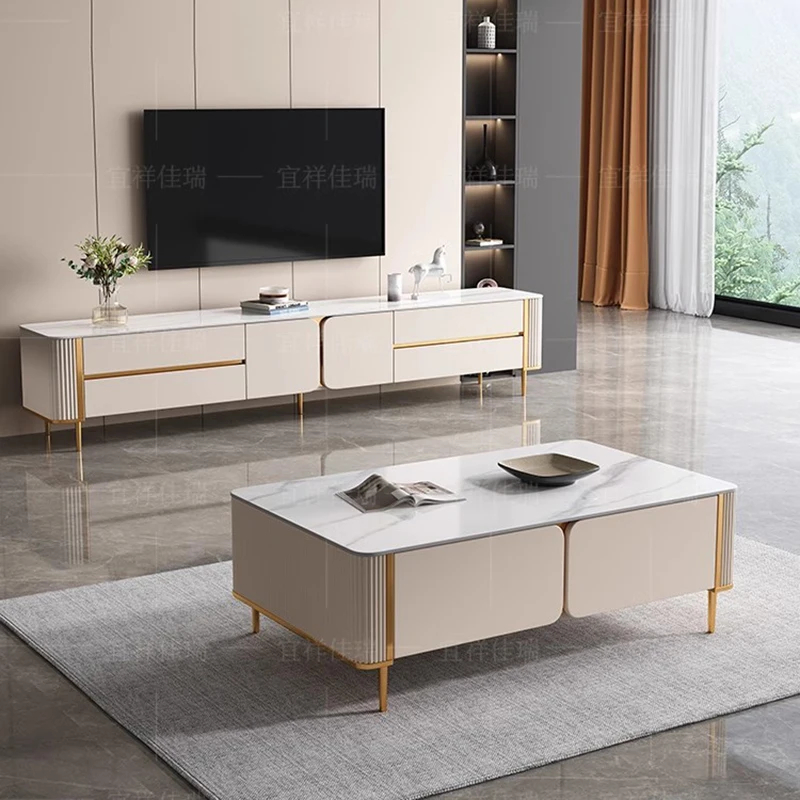 Luxury White Tv Stand Premium Aesthetic Elegant Minimalist Tv Cabinet Simple Stylish Muebles De Salón Para Tv Home Furniture