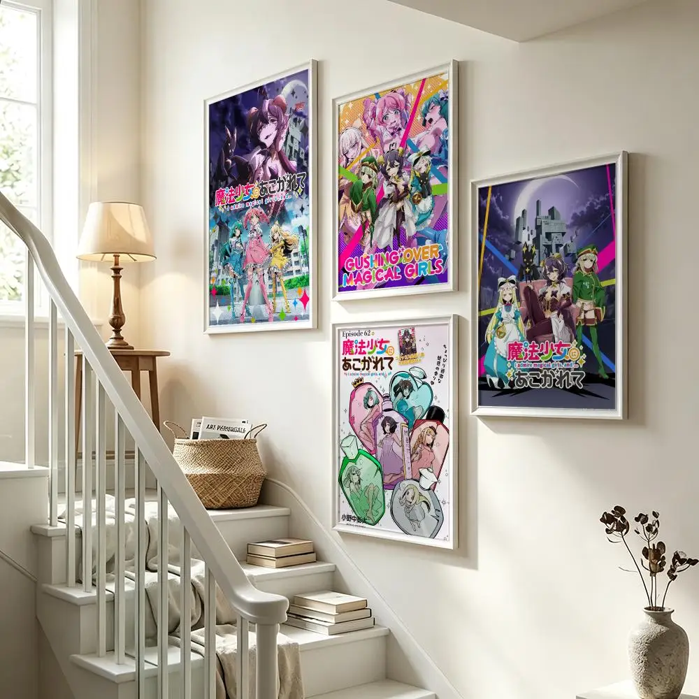 anime Gushing over Magical Girls Poster Poster HD Waterproof Self-adhesive Art Print Wall Decor for Bedroom Living Room Gift