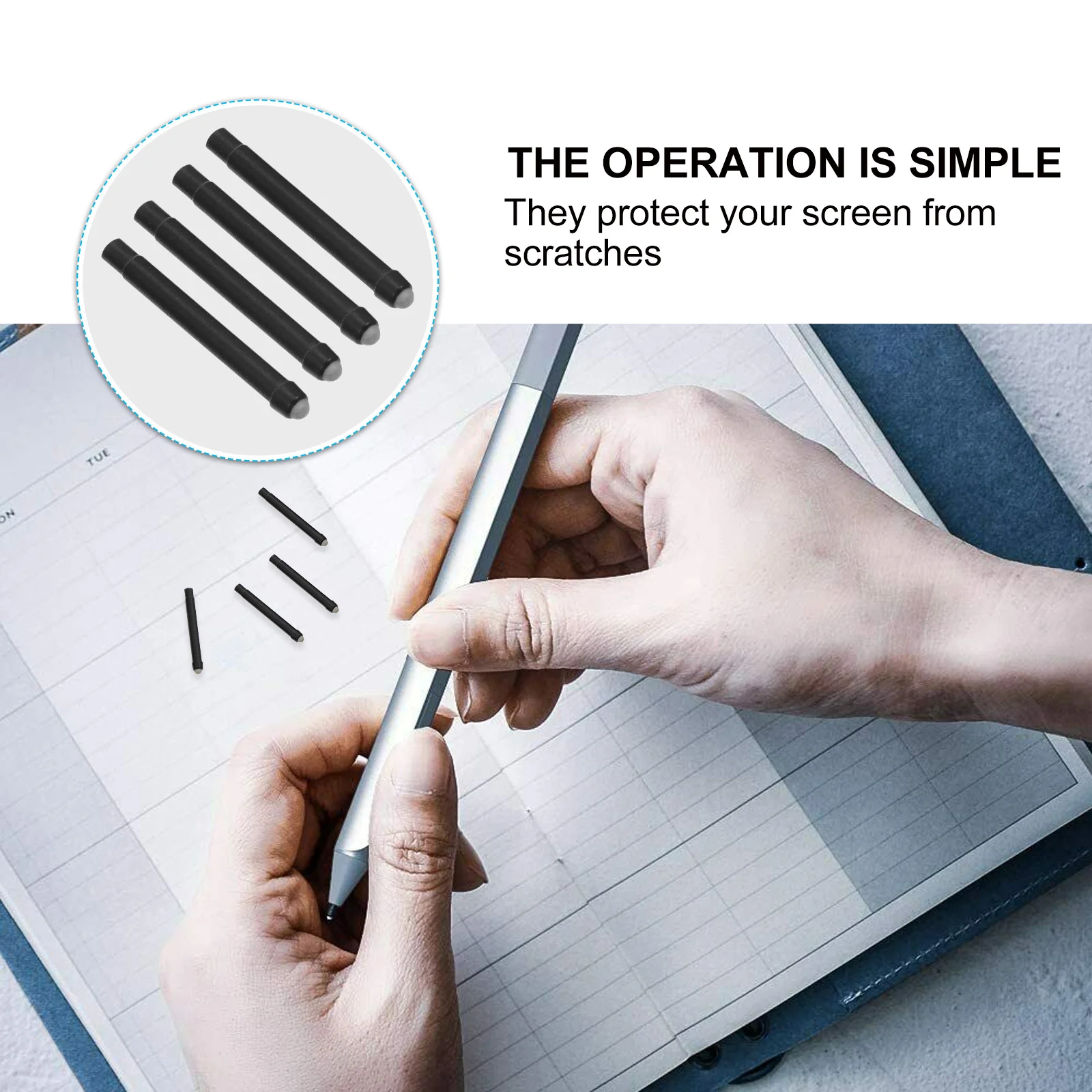 

4Pcs Stylus Pen Tip Replacements High Precision Durable Touchscreen Accessory Easy Install No Damage Stylus Pen Tip Replacement