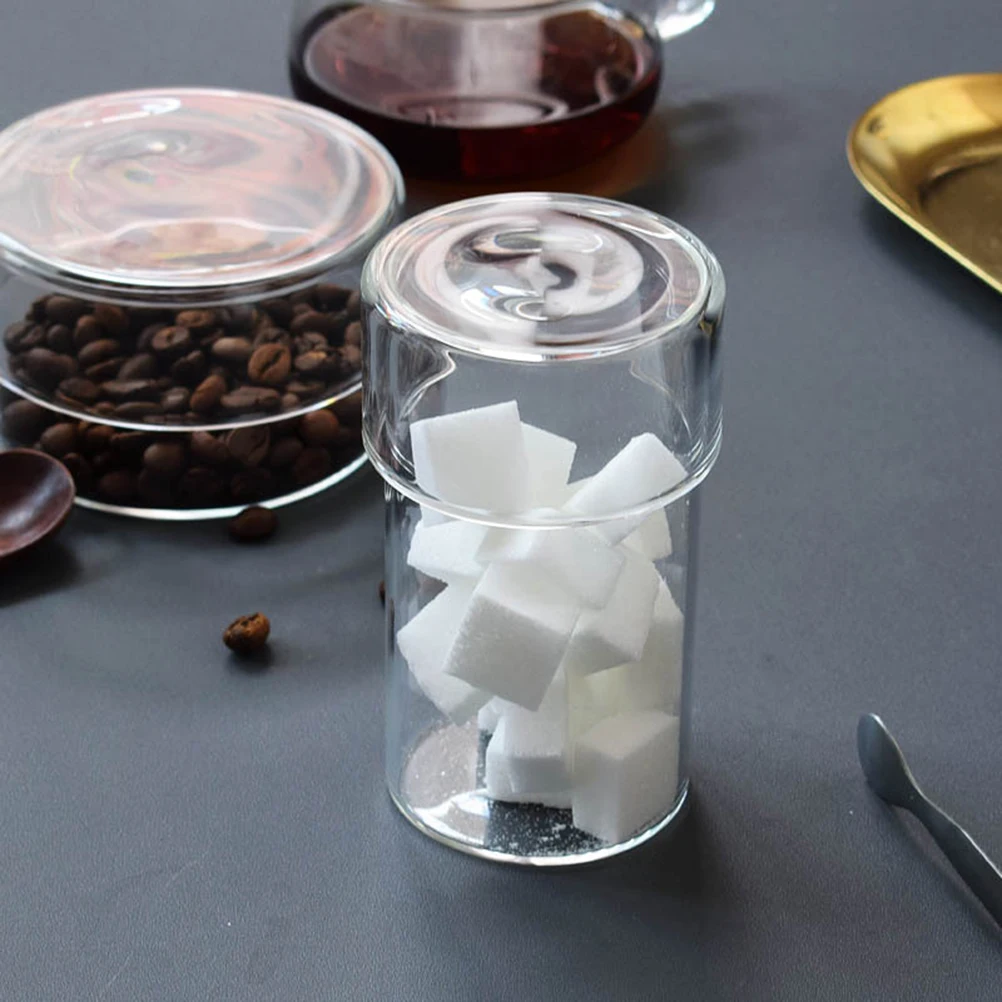 

4Pcs Glass Food Storage Jar Set Clear Containers with Lids Multipurpose for Coffee Tea Sugar Salt Dry Food Glass Storage Jar