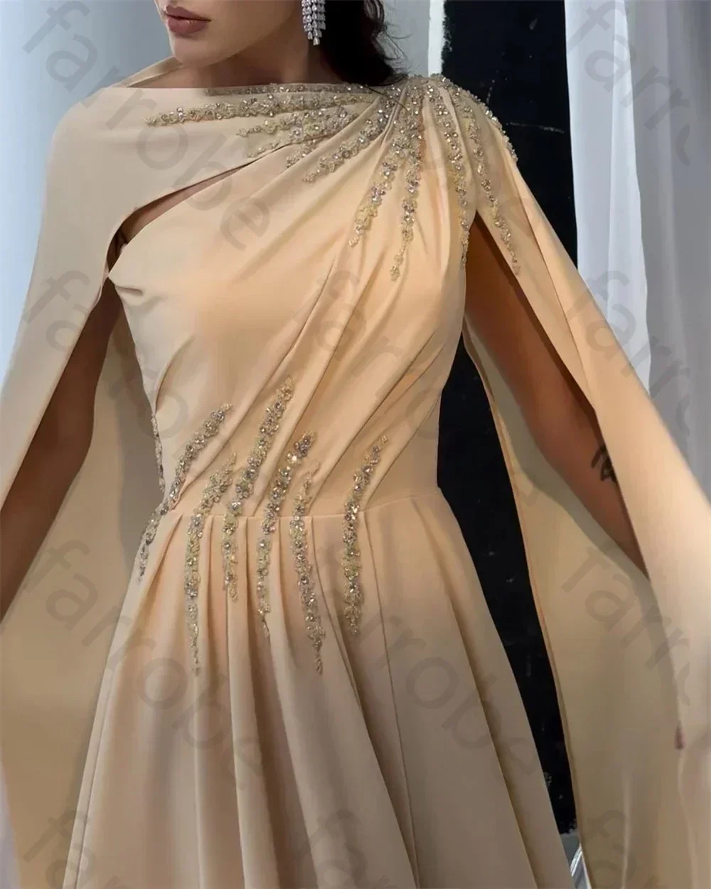 Customized Exquisite Asymmetrical One-Shoulder A-line Sweep/Prom Dresses Sequin Ruch Chiffon Formal Occasion Gown Para Ocasion