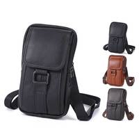 Men Cowhide Leather Waist Bag Cell Phone Belt Pack Simple Portable Mini Pocket Outdoor Casual Wallet Pouch Sport Fanny Pack