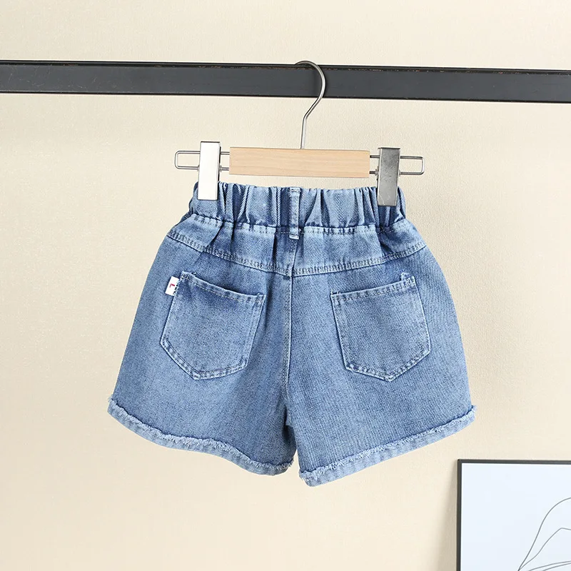 Kindershorts 2026 Sommer Neu Mädchen Koreanisch Bedruckte Gewaschene Zerrissene Weiche Denim-Shorts für 3-10 Jahre Alte – Detail 9