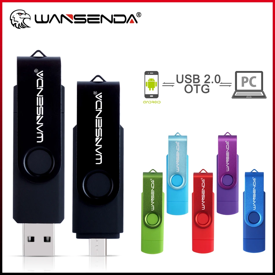 

WANSENDA OTG USB флеш-накопитель, 256 ГБ, 128 ГБ, 64 ГБ, 32 ГБ, 16 ГБ