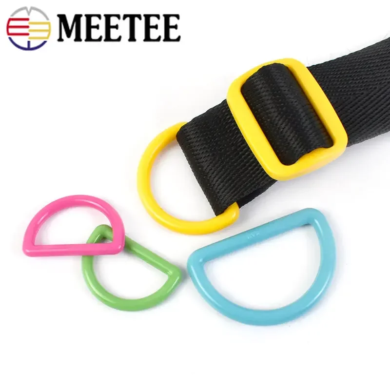 30/50Pcs Meetee 15-38mm Plastic D Ring Buckle Bag Strap Loop hook Backpack Webbing Keychain Connector Clasp DIY Sewing Accessory