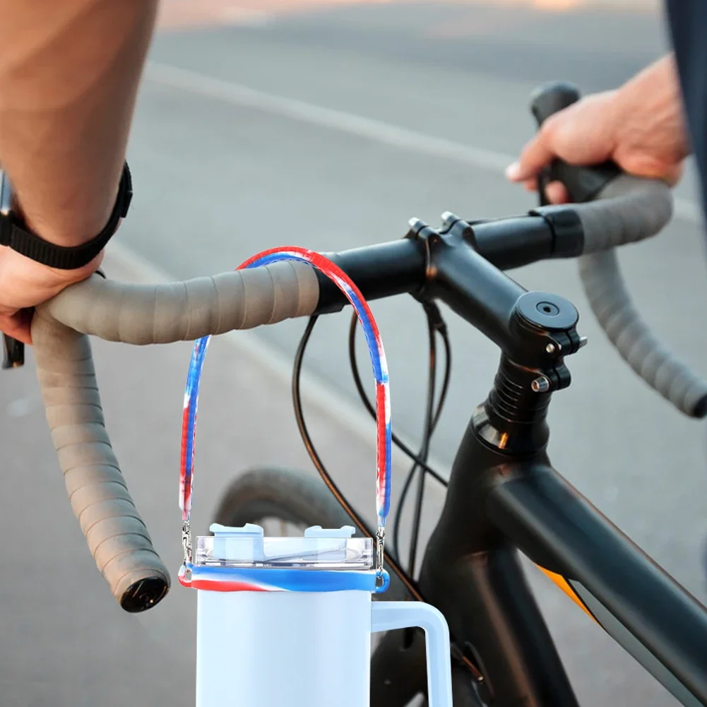 مقبض زجاجة مياه من السيليكون حزام كتف قابل للتعديل يناسب معظم زجاجات المياه بوزن 8-40 أونصة لملحقات كوب ستانلي #3