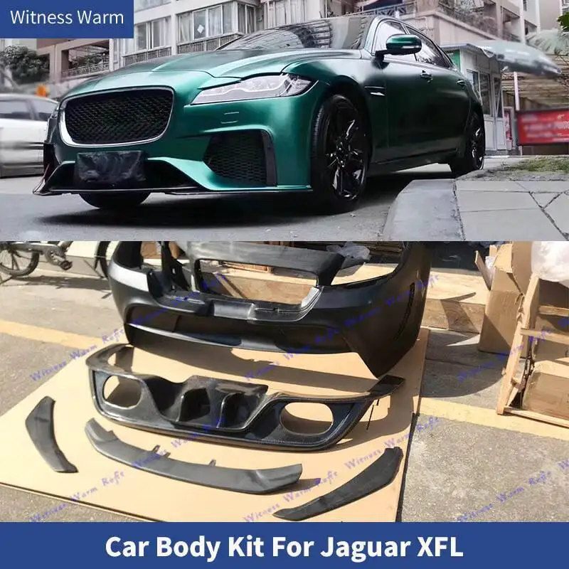 

Подходит для Jaguar Xfl, комплект кузова автомобиля Frp, неокрашенный передний бампер из углеродного волокна, разделитель губ, диффузор заднего бампера