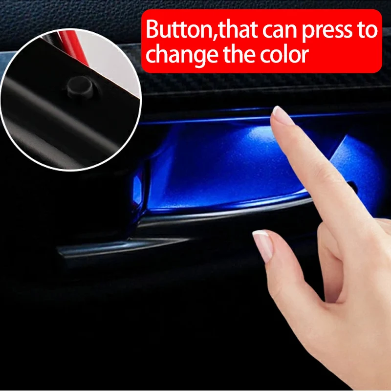 7 colors Inner Door Bowl Ambient Light Frame For Toyota RAV4 2019-2024 Handle Armrest Atmosphere Lighting