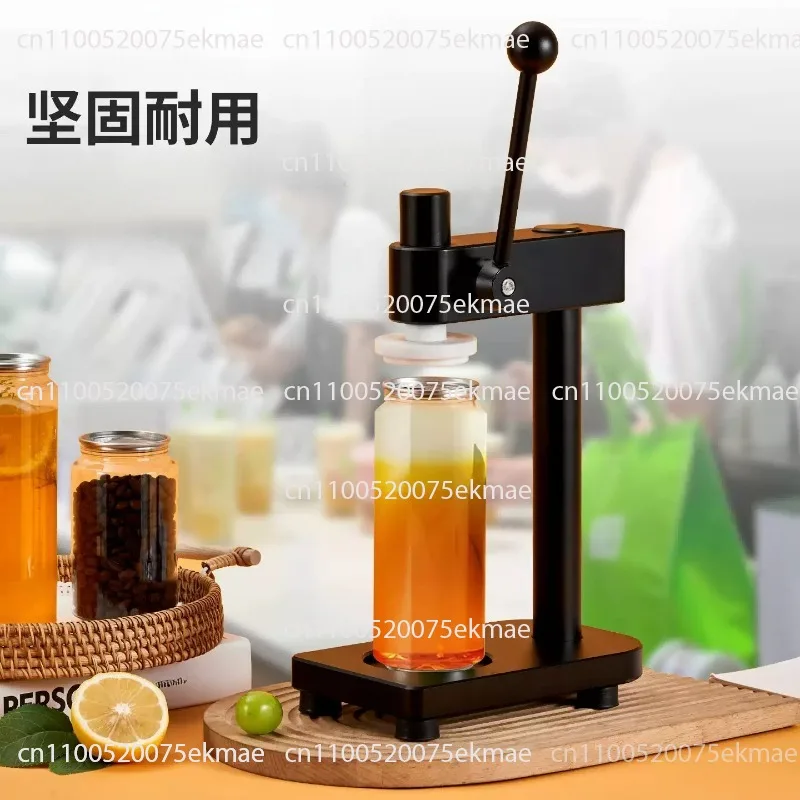 Manual, Single-use, One-second Can Sealer for Soft Drinks; Commercial Bubble Tea Capping Machine Requiring No Mains Power