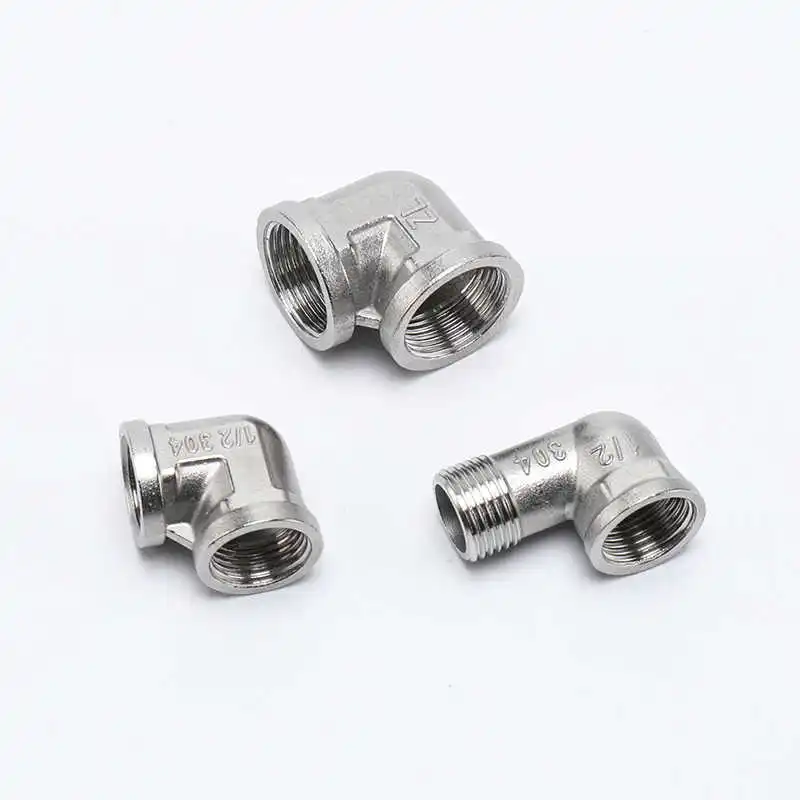 

1-20PCS 3/8"1/2"1/4"Elbow 90 Degree Angled Stainless Steel 201 Female* Female Threaded Pipe Fittings Reducer Plumbing connection