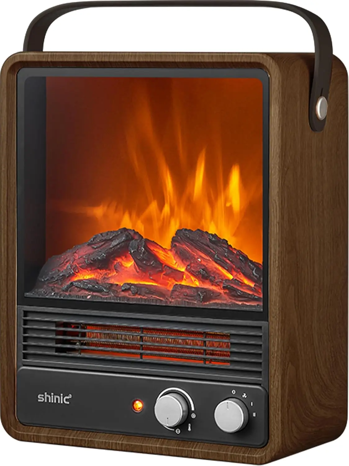 

Electric Fireplace Heaters for Indoor Use,1500W Space Heater with Crackling Sound & 3D Realistic Flame, Safety Protection