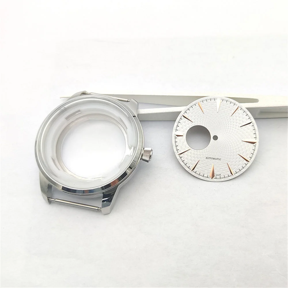 35mm modifica cassa dell'orologio in acciaio/quadrante singolo del calendario sostituzione accessori per guscio pressato per movimenti NH35/ NH35A/ NH36A/4R/38