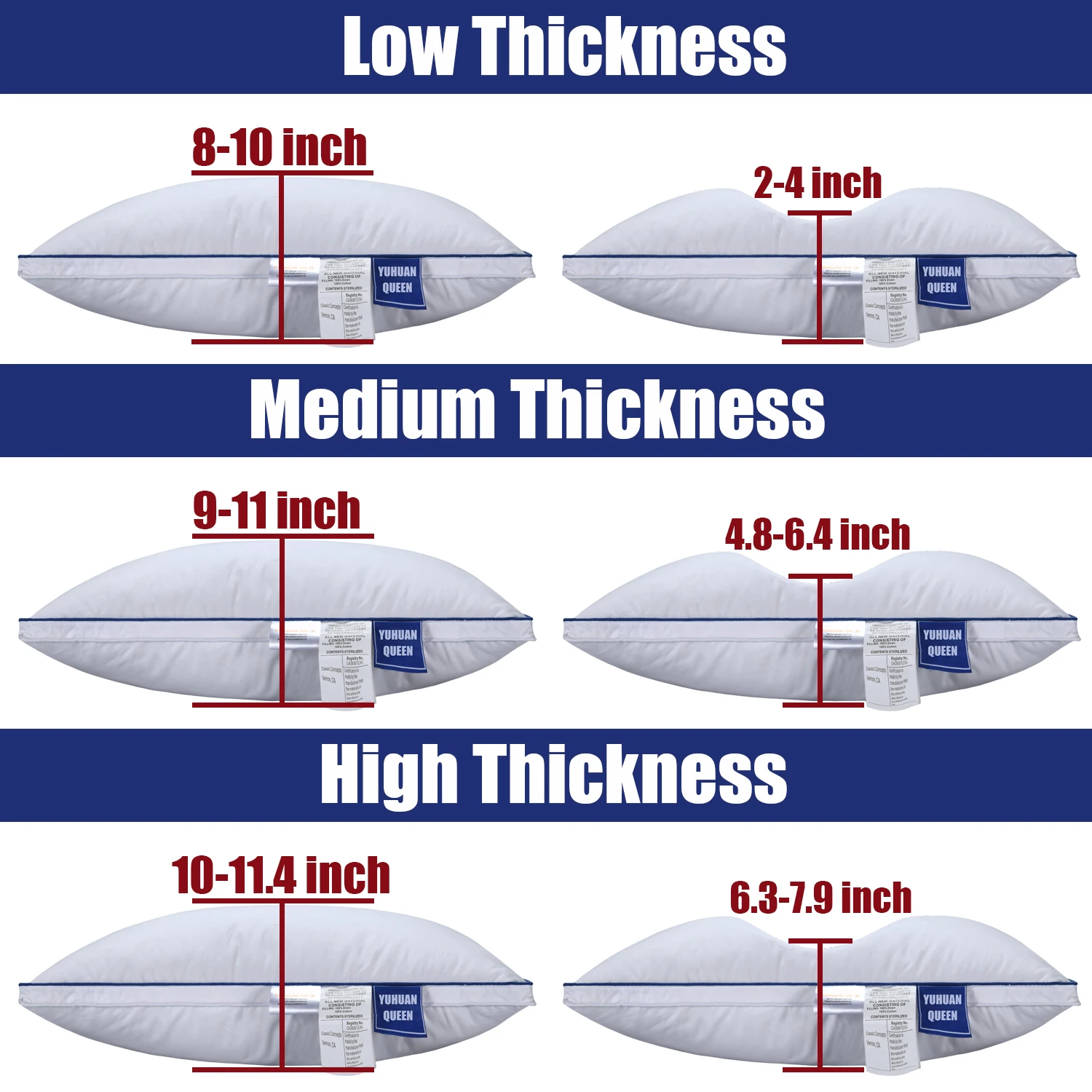 Customized Size Down Pillow 100% Goose Down Feather Household Goose Down Pillow Five-Star Hotel Pillow Core To Help Sleep
