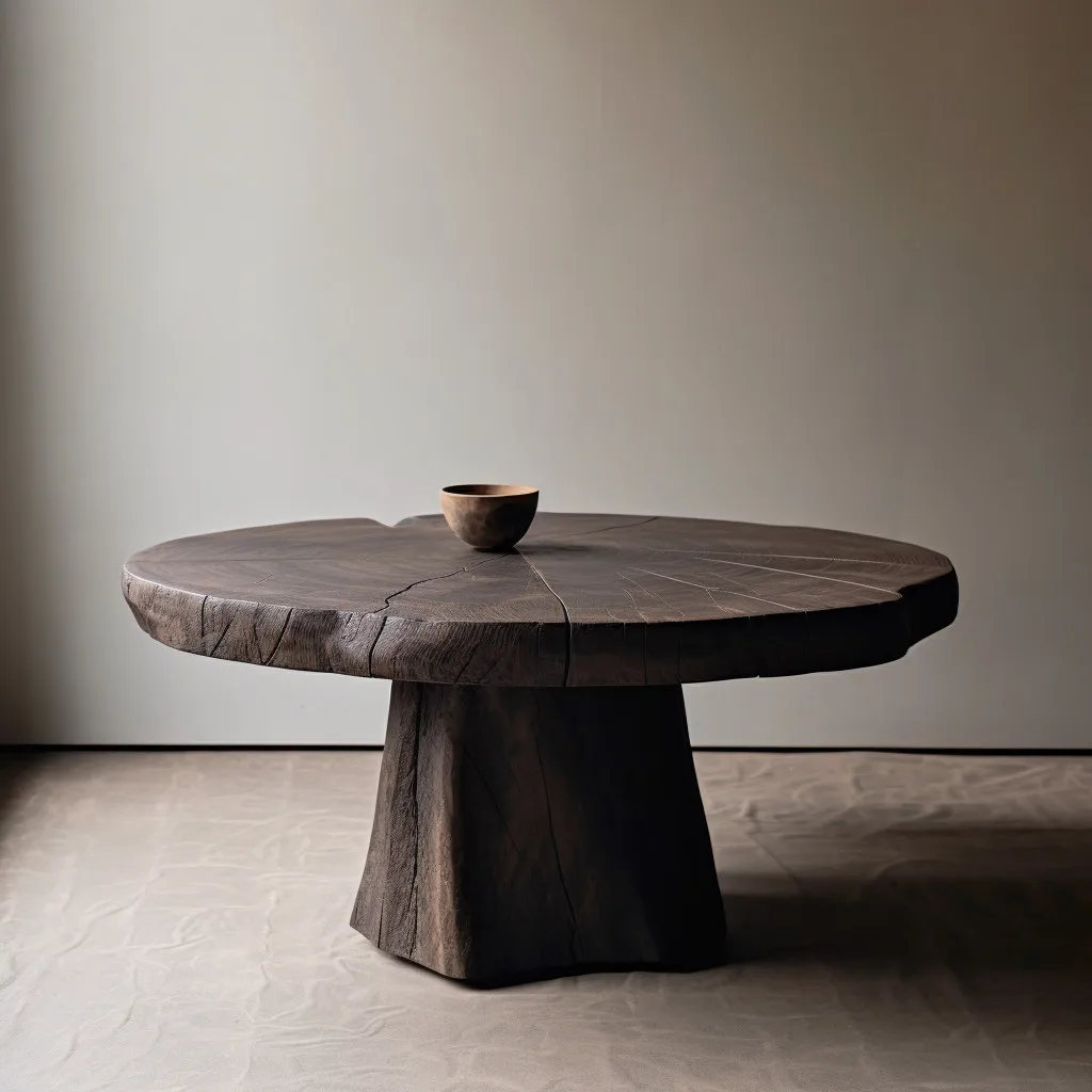 For tea table log natural side round  coffee table tea room homestay simple old round tea table dry brewing