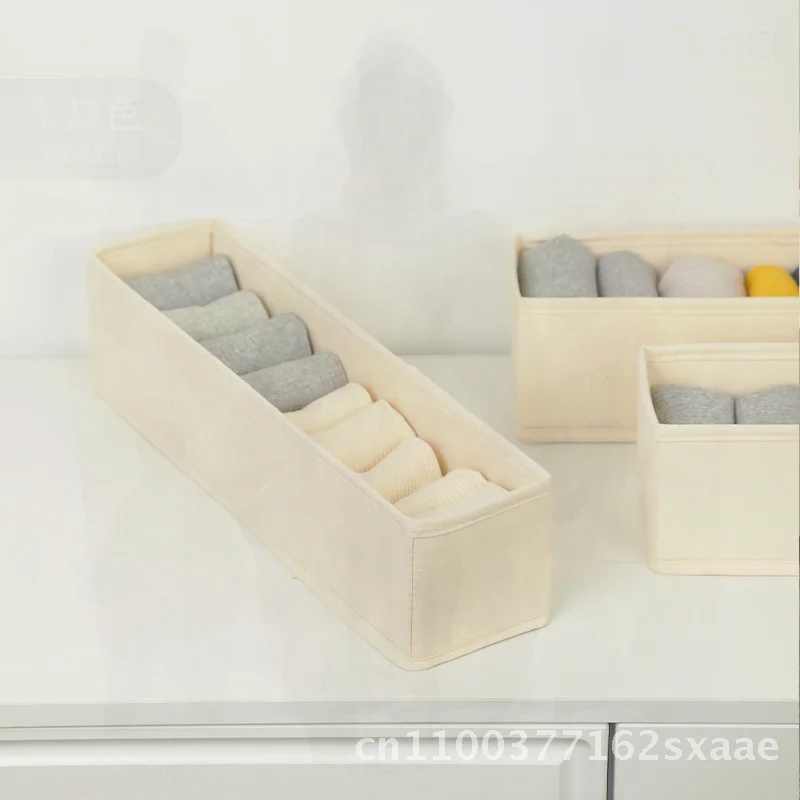 

Складная коробка для хранения нижнего белья из полиэстера и хлопка, ткань в японском стиле, художественные носки, корзина для стирки, домашний органайзер с узким швом