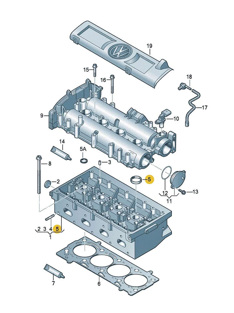 BOICY 4Pcs Cylinder Head Cover Gasket Spark Plug Seal for Polo Jetta Passat CC Sharan Touran TIguan A1 A3 03C103196 03C103196A