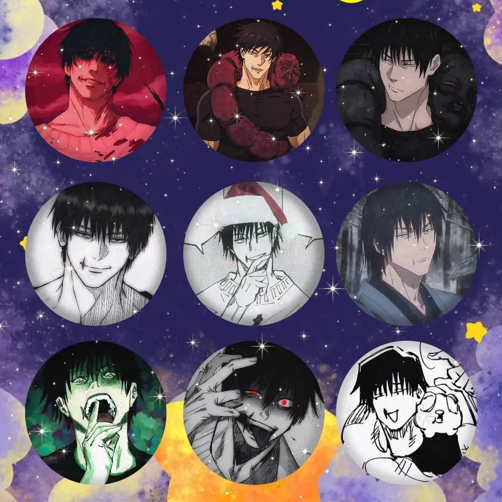 TOJI FUSHIGURO Round Snap-in Brooches Rock Band Lapel Pins Badges Fan Collection Accessories Jewelry Handmade Gifts