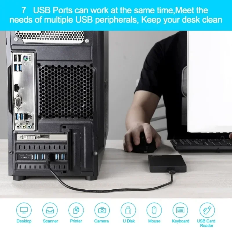 توسيع بطاقة USB PCIe ، محول USB3 محور داخلي لسطح المكتب ، كمبيوتر شخصي ، مضيف ، PCI Express ، USB C ، USB A ، 5X ، 2X