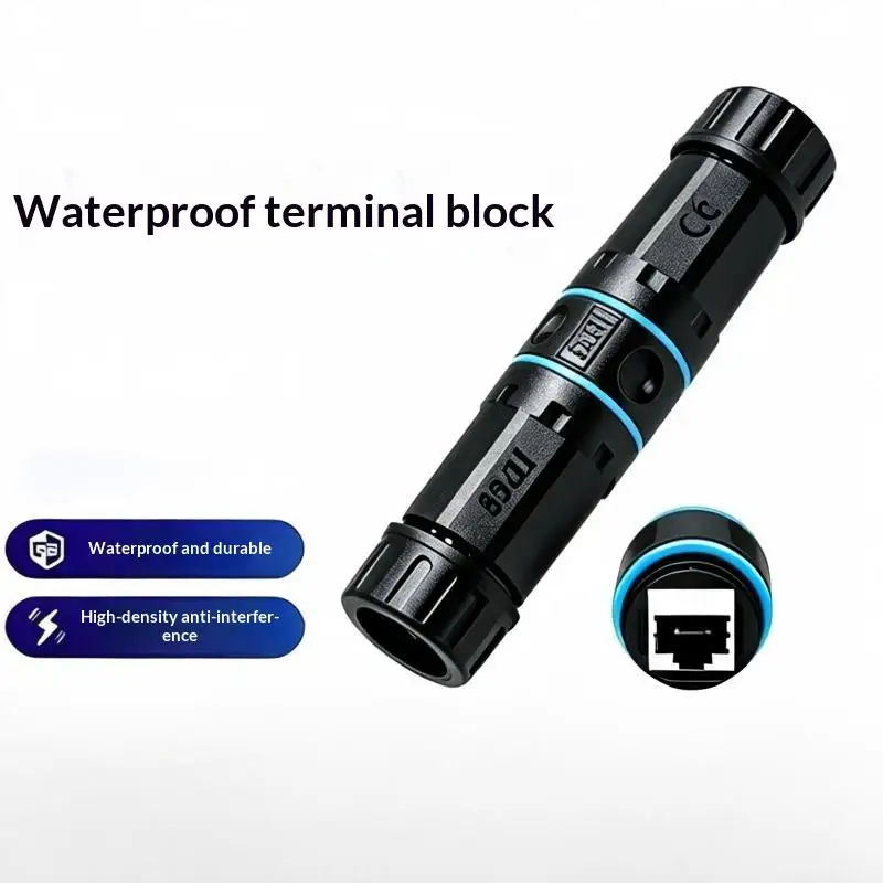 AT6/CAT6A/CAT7 RJ45 Waterproof Connector RJ45 Ethernet/Network Connector, Straight-through Outdoor Broadband