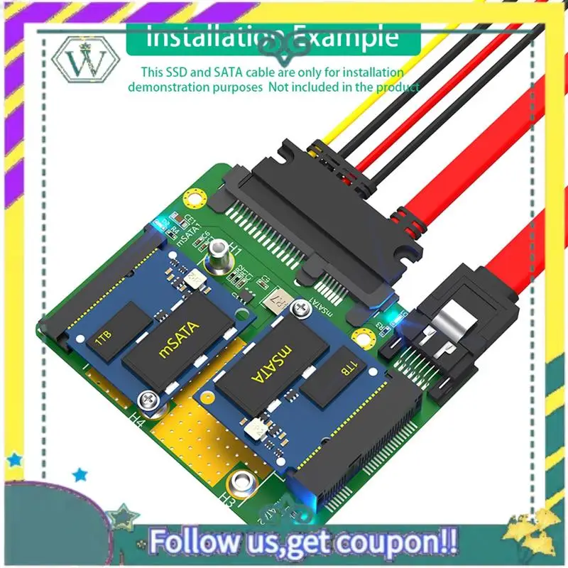 

NEW Dual Msata SSD To Dual SATA3 Adapter Card Replacement Spare Parts For Desktop PC