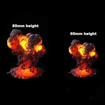 2 Packs 1/35 Die-cast Resin Character Model Assembly Kit Scene Nuclear Bomb Explosion Effect Unpainted