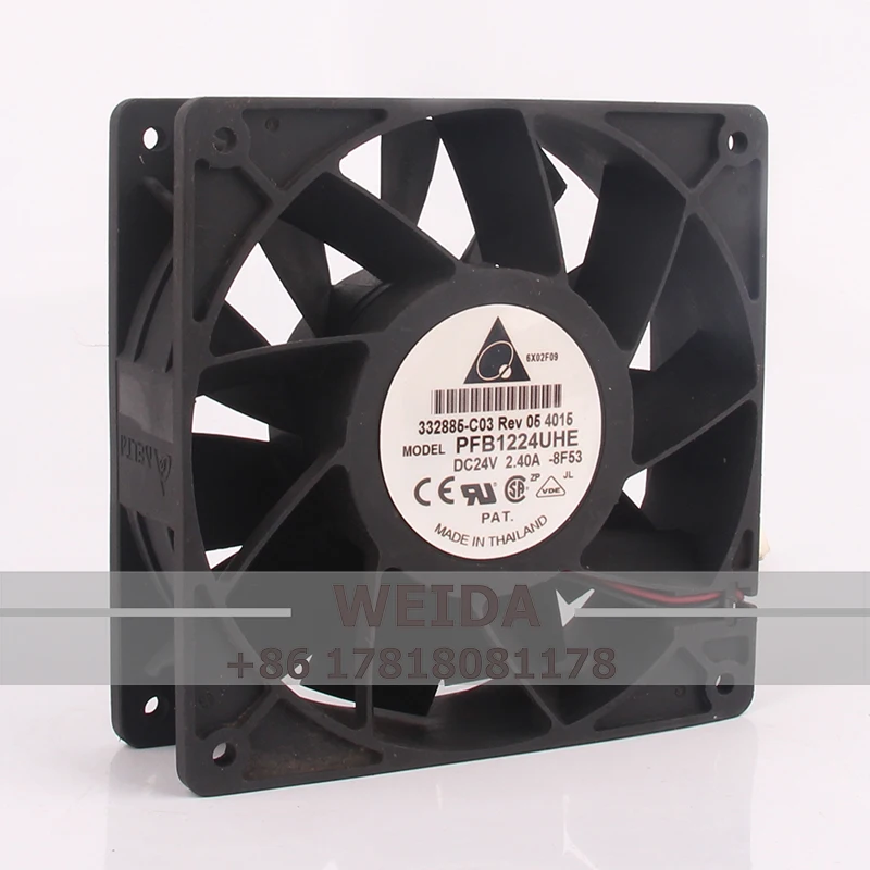 Delta  PFB1224UHE DC24V  2.40A  12038  High air Volume Speed Violent Inverter Low Noise Cooling fan 120x120x38MM 12CM