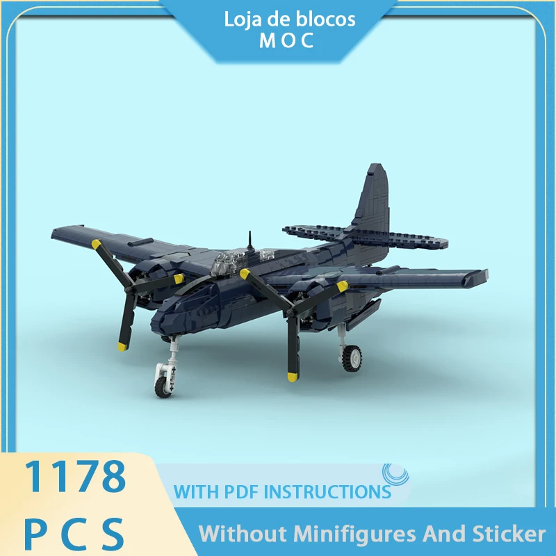 Exquisite new MOC set DIY assembly art model The Grumman F7F Tigercat technology modular building block toy