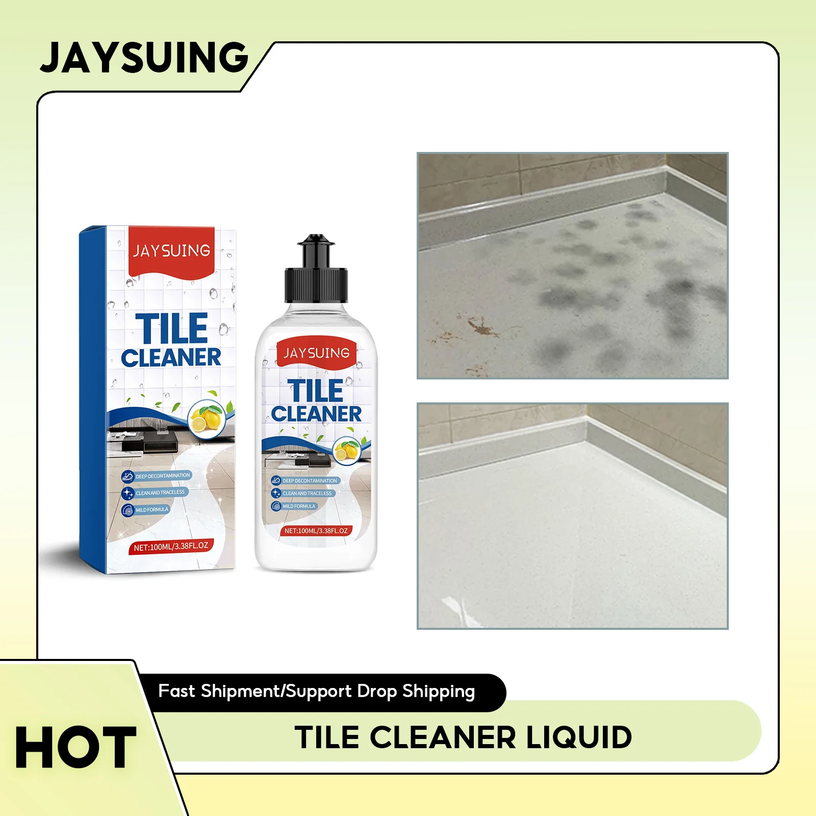 

Tile Cleaner Liquid Tile Stain Remover Ceramic Floor Polishing Cleaner Decontamination Mold Removal Washing Tile Polishing Agent